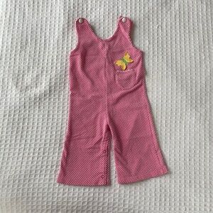 VTG Carter's Pink Poka Dot Overalls w/Butterfly detail - Size 24M